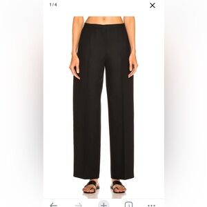 KHAITE Black Wide-Leg Trousers